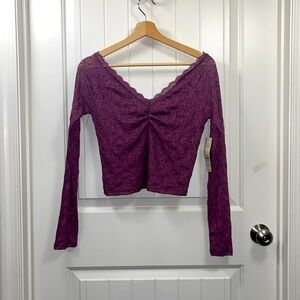 No Boundaries Lace V Neck Top